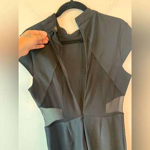 ABS Allen Schwartz Black mesh dress size 12 - Picture 9 of 11
